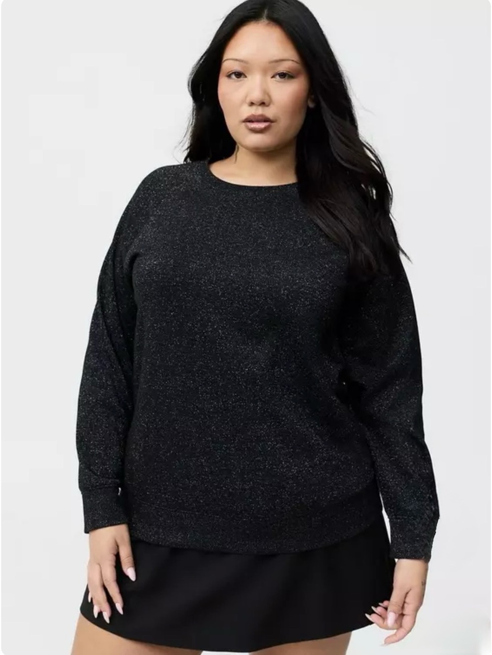 Torrid, Sparkle Cozy Fleece Raglan Crew Sweatshirt (Size 4)